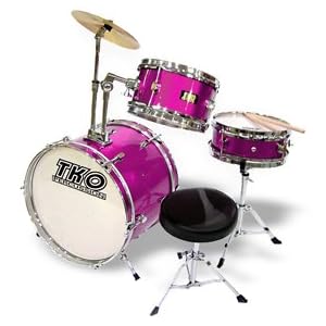 TKO 3-Piece Junior Children's kids Drum Set with Seat - PINK** by 