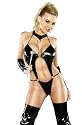 Exposed Black Liquid Onyx Teddy with rings -Exiting Hot! Wet Look