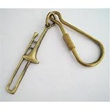 トロンボーン アンティークブラス キーホルダー　Trombone Antique Brass Keychain