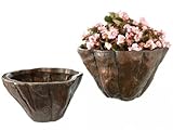 IMAGE OF Planter St 2 Wood Trunk Pattern Nested Sm & Lg Antique Bronze-Coppr Polystone Sm by Midwest-CBK