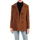 Jessie G. Women's Fit & Flare Cashmere Blend Pea Coat - Pecan 6