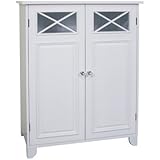 Elegant Home Fashions Dawson Collection Shelved Floor Cabinet, White