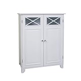Elite Home Fashions Dawson Collection Shelved Floor Cabinet, White