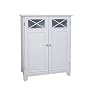 Elite Home Fashions Dawson Collection Shelved Floor Cabinet, White