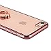iPhone 8 Case,iPhone 7 Case, Ultra Thin Clear Luxury TPU Rose Gold Bumper Case Cover with Built-in Ring Grip Holder for Apple iPhone 8/iPhone 7