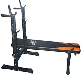 GAT SLIM Profi Kraftbank Hantelbank + Ablage Flachbank + Klappbar + Bankdrücken + Dips-Barren