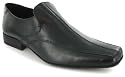 Business Class "Jones 2" Mens Leather Slip On Formal Shoes - Black