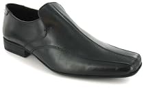 Business Class "Jones 2" Mens Leather Slip On Formal Shoes - Black
