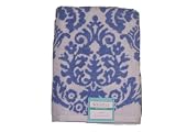 Revere Mills Waverly Jacquard Yarn Dyed Body 100-Percent Ring Spun Cotton Bath Towels, Essence/Scroll, Grape Mist