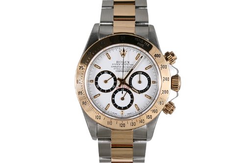 Rolex Mens 2 Tone Daytona White Dial