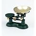 ICD Kitchen Scales in Cast Iron with Brass Scoop, Green