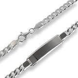 Gravur ID Schild Armband für Damen und Herren echt Sterling Silber 925