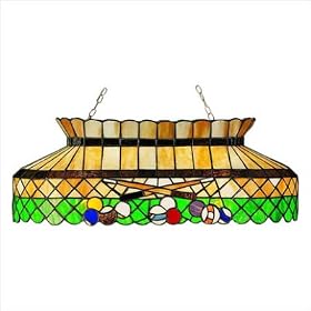32 Inch L Green Billiards Oblong Pendant Ceiling Fixture