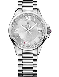 Juicy Couture Jetsetter Womens Quartz Watch with Silver Dial Analogue Display and Silver Stainless Steel Bracelet 1901025