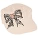 HOT Crystal Ribbon Heart Frayed Cadet Hat Cap White