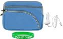 Non-OEM Amazon Kindle DX 9.7 Tri-Pocket Sleeve Case with Car Charger - Blue
