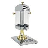 Buffet Enhancements 2 Gallon Stainless Steel/Brass Juice Dispenser with Stainless Steel Ice Core