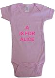 A IS FOR ALICE - Name-series - White, Pink or Blue Onesie / Baby T-shirt