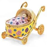 Baby in Carriage Jeweled Gift Box