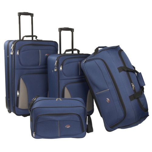 American Tourister Unisex - Adult Fieldbrook 4 Piece Luggage Set, Cobalt Blue, One size