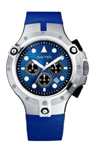 Nautica Men's 19535G NSR-06 Blue Resin Chronograph Watch