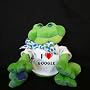 Plush Frog (Thad Polz) toy with I Love Google