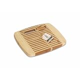 Island Bamboo CBPHC10K Laguna Cheese and Bread Board with Magnetic Cheese Spreader by Island Bamboo
