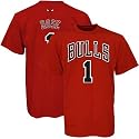 adidas Chicago Bulls #1 Derrick Rose Red Net Player T-shirt