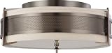 Nuvo Lighting 60/4437 Four Light Diesel Large Flush with Khaki Fabric Shade/Cream Diffuser, Hazel Bronze