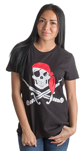 Jolly Roger Pirate Flag | Skull & Crossbones Buccaneer Costume Ladies' T-shirt