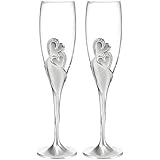 Hortense B. Hewitt Wedding Accessories Sparkling Love Champagne Flutes, Set of 2