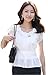 DPO Women's Chiffon Slim Sweet Ruffle Round Neck Tops Short Sleeve Blouse