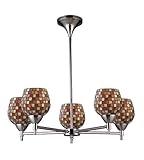 IMAGE OF Celina 5-Light Chandelier In Polished Chrome And Multi Fusion Glass