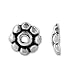Sterling Silver 5.5mm Oxidized Daisy Bead Caps (6)