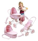 Pink Gingham 3-in-1 Doll Pram, Carrier, & Stroller
