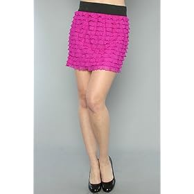 Free People The Ruffle Mini in Hot Berry,Skirts for Women