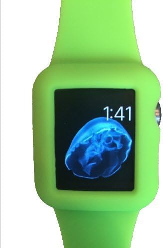 Apple Watch Protective Case 42mm Exact Fit Sport Band - Black Red White Pink Green Blue Brown (Lime Green)