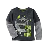 OSHKOSH(オシュコシュ) グローインザダーク レイヤードルック スペースティ トップス長袖Tシャツ 2歳【並行輸入】