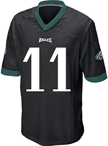 Carson Wentz #11 Kid's Alternate Jersey Black Large