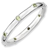 Sterling Silver Stackable Expressions Peridot Ring Size 7
