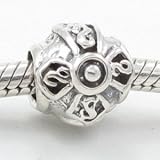 E42 Solid Silver Celtic Cross European Bead Charm Fits Pandora Biagi Troll Chamilia Cable Bracelets