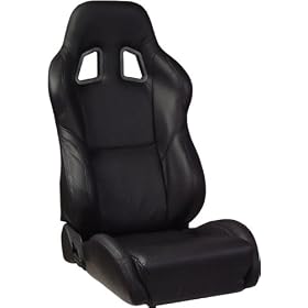 Corbeau A4 Black Leather Racing Reclining Seat