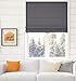Arlo Blinds Thermal Room Darkening Fabric Roman Shades, Color: Graphite, Size: 24