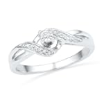 Sterling Silver Round Diamond Promise...