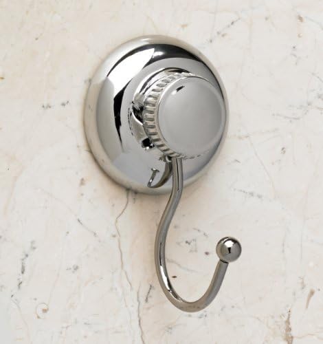 HomeAccs Chrome Silver Suction Hook - Great for Bath Robe and Towels (3)