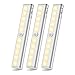 Anbock LED Closet Light Motion Sensor Wireless Light Under Cabinet Lighting Battery Powered Night Light Sensing Activated Stairway Pantry Wardrobe Kitchen Hallway Bathroom Warm 3000K Yellow 3 Pack