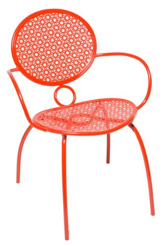 Alfresco Home Daisy Mesh Margarita Bistro Chairs, Blood Orange, Set of Two