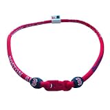 Phiten Titanium X30 18" Boston Red Sox Necklace w/ Boston Red Sox Trim and Maroon Clasp