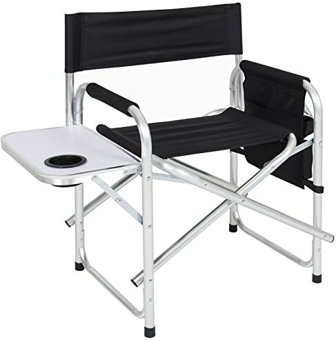 Sporting Comfortably Take It Camping Event Table With a Cup Holder Director Seat Organizational Pouch BCP Aluminum Folding Picnic Camping Chair W/ Table Tray Game Days Relaxing outside Homesures16