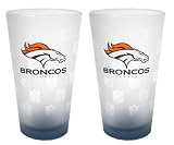 Denver Broncos Frosted Pint Glass (16-Ounce, Set of 2)